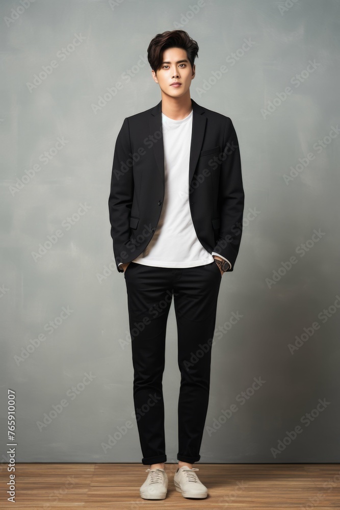 Man Wearing Black Jacket and White Shirt Man Wearing Black Jacket and White Shirt