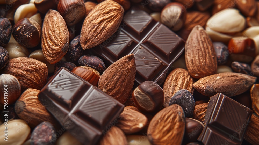Assortment of Nuts and Dark Chocolate Assortment of Nuts and Dark Chocolate