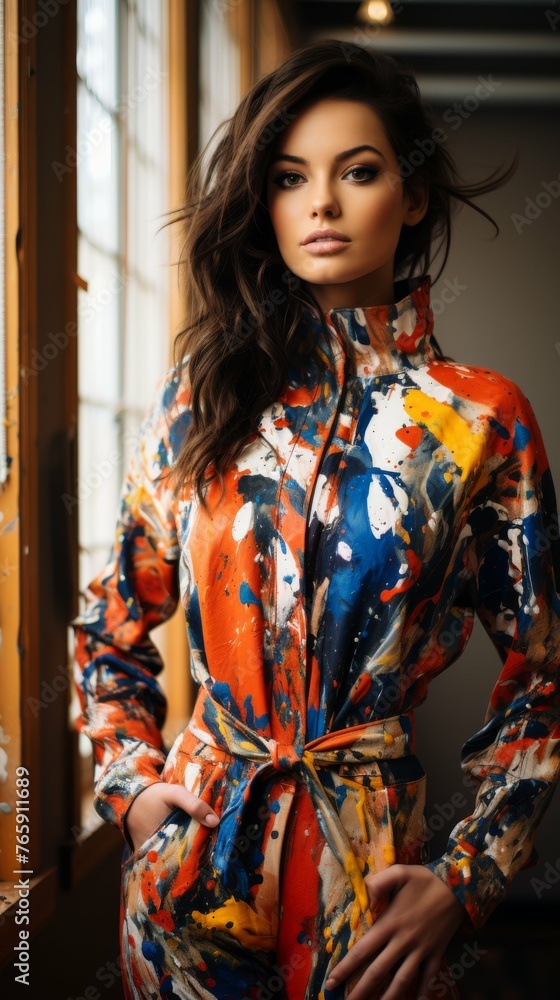 Woman Standing in Front of Window With Hands on Hips Woman Standing in Front of Window With Hands on Hips