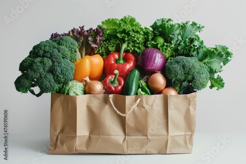Grocery bag with fresh vegetables