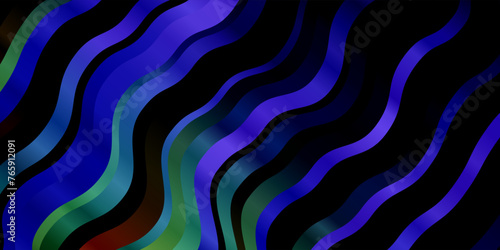 Dark Multicolor vector pattern with curves.