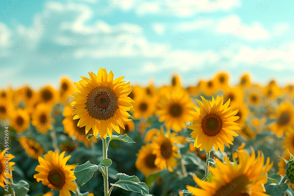 Obraz premium sunflower field in the summer