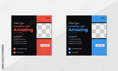 Modern Creative Vector Business Social Media Post Design Template