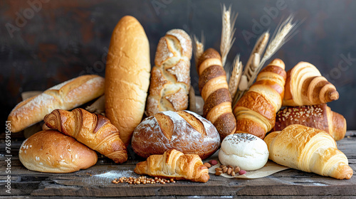 Assortment of Bread and Pastries for Artistic Composition