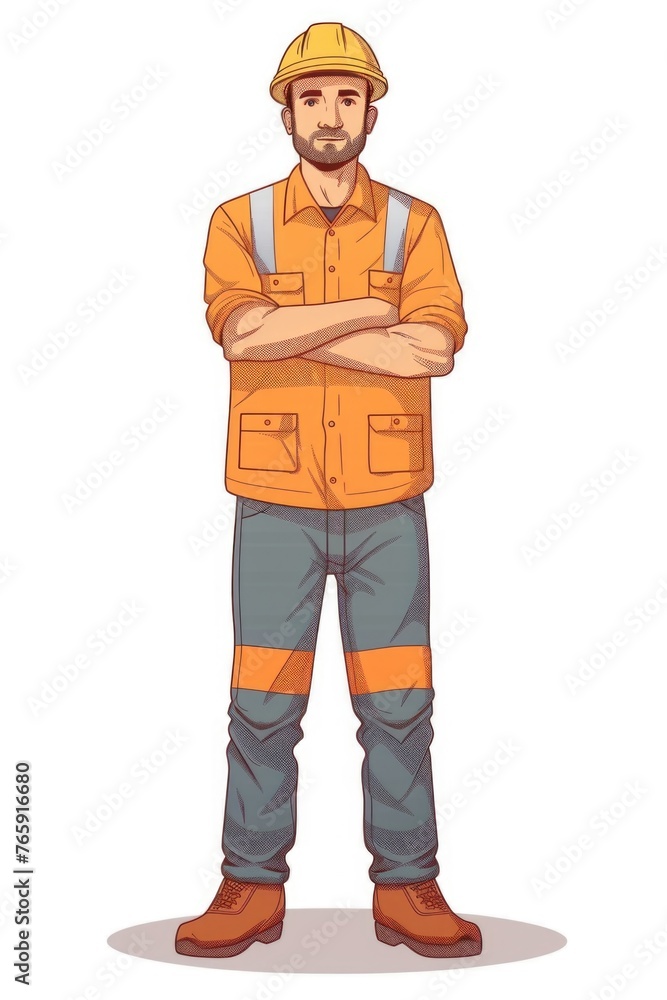 Construction Worker in Safety Gear Construction Worker in Safety Gear