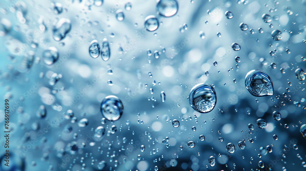 Close-up Views of Water Droplets and Bubbles