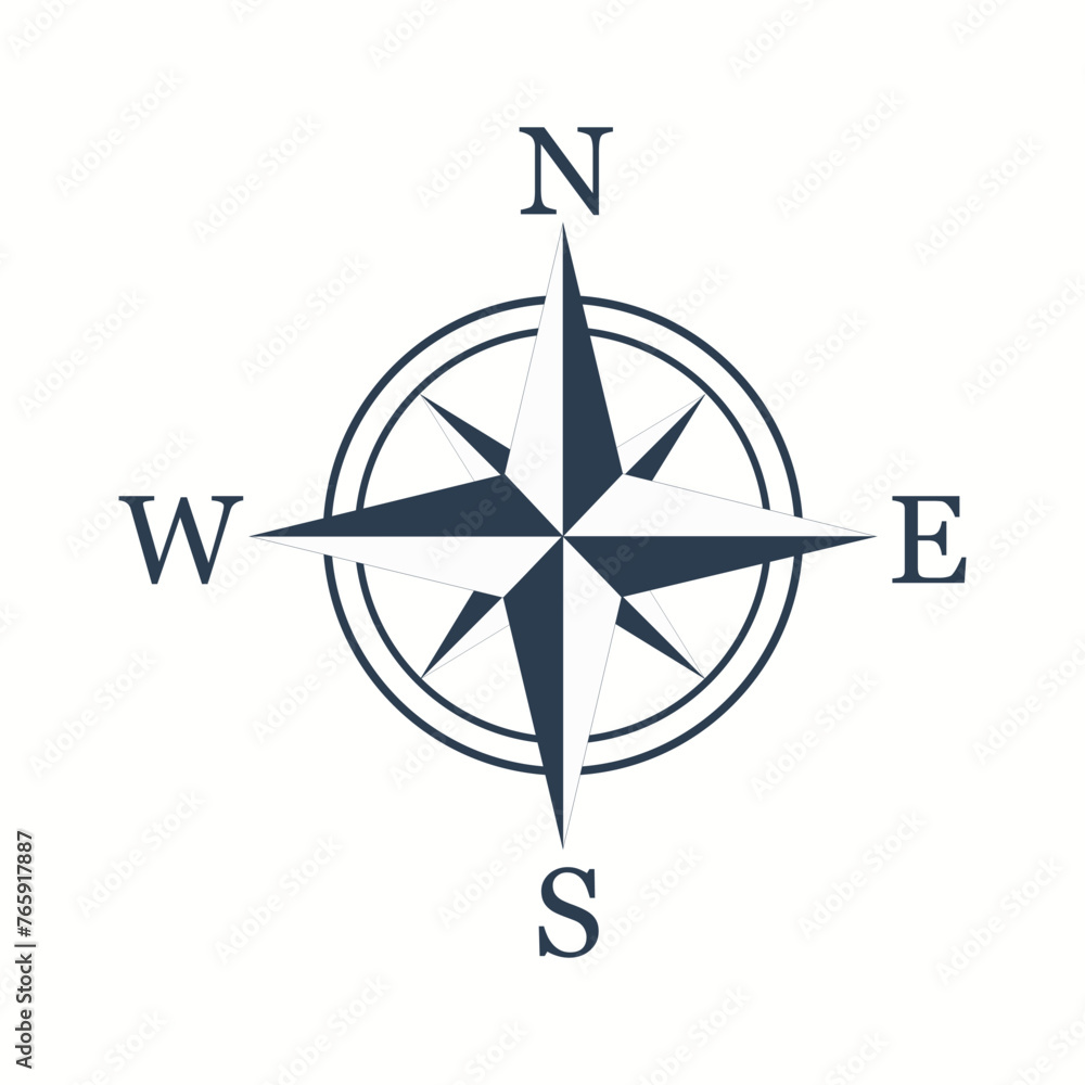 Compass rose or windrose rose of the winds flat icon for apps and websites Compass rose or windrose rose of the winds flat icon for apps and websites