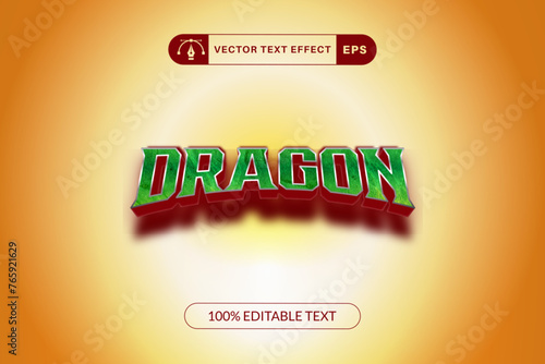Editable dragon text effect display font style