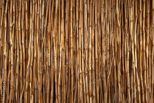 long thin vertical dry reed stalks close together like a honeycomb pattern, on textile material, in large size, high resolution