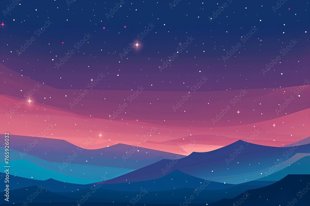 Starry Night Over Magenta Mountains