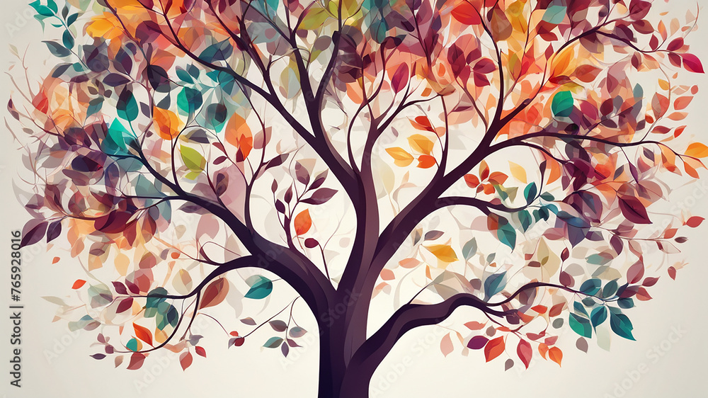 Tree with colorful leaves