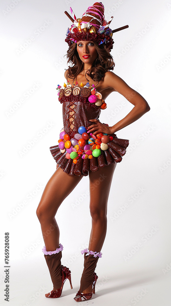 mulher de beleza corporal fitness vestida de doce de chocolate
mulher de beleza corporal fitness vestida de doce de chocolate