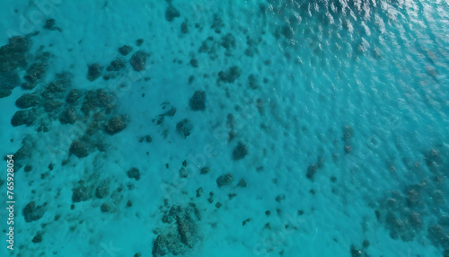 Aerial view of blue and turquoise sea surface