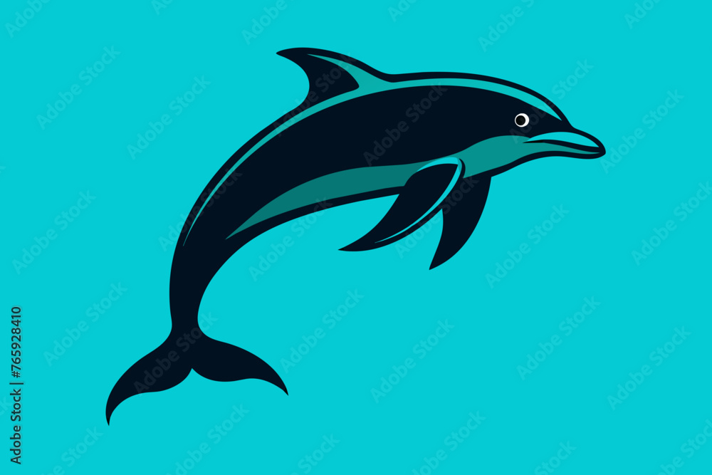 Fototapeta premium Dolphin silhouette vector illustration 
