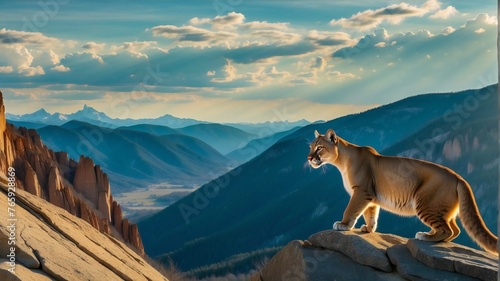 Puma in the mountains photo