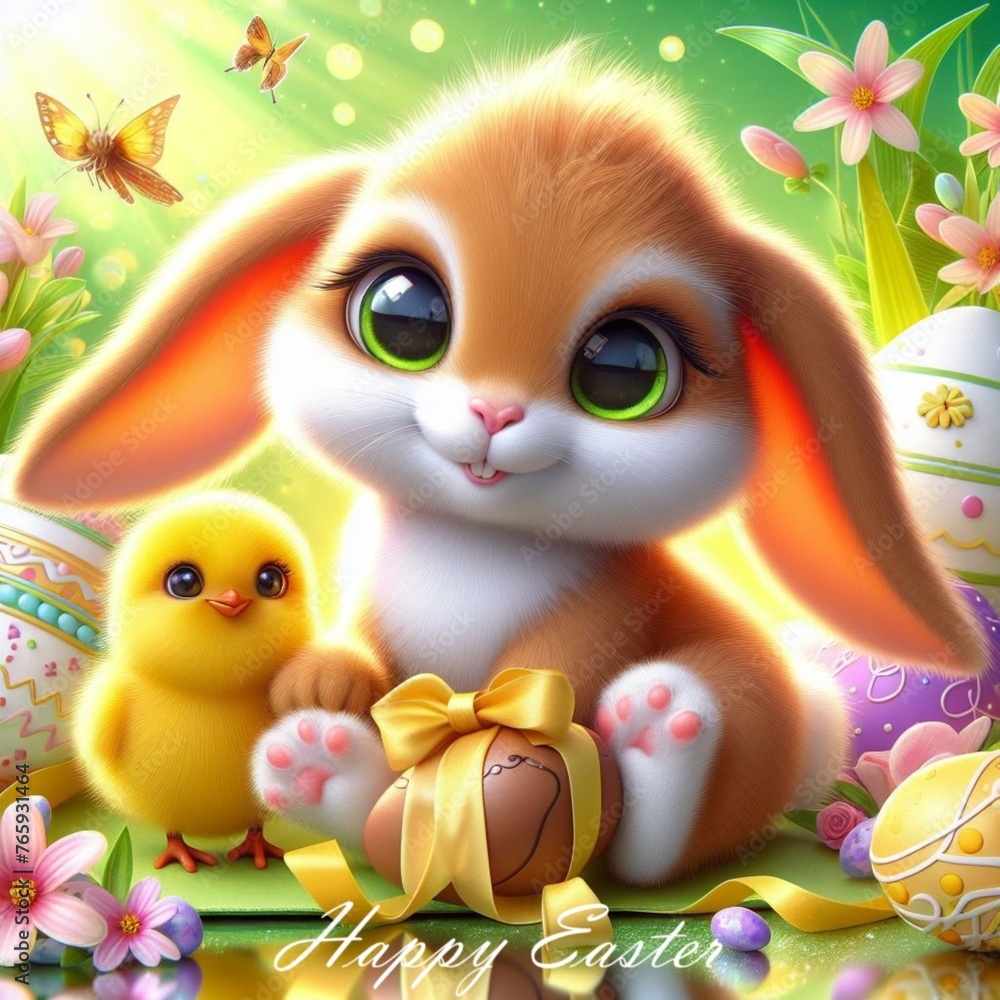 Easter bunny with eggs Easter bunny with eggs