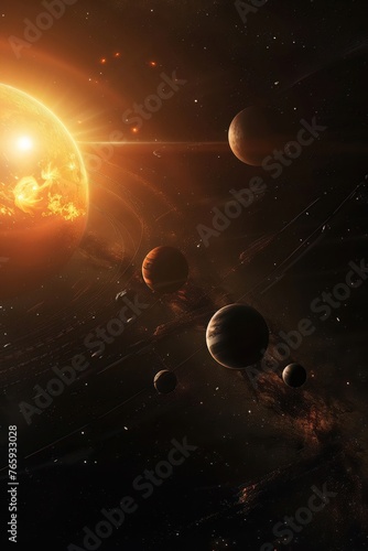 Planets in orbit around a distant sun