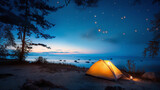 camping in the night, summer camp, outdoor activity