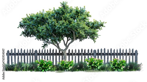 Tropical indoor plant and Flower tree isolated on a white background