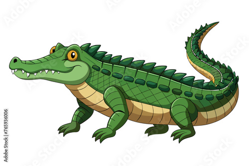 realistic crocodile illustration vector with white background