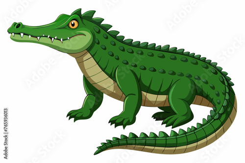 realistic crocodile illustration vector with white background © Chayon Sarker