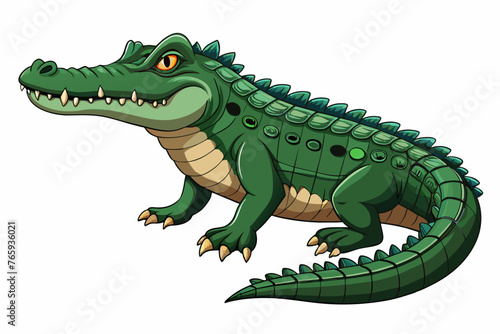 realistic crocodile illustration vector with white background © Chayon Sarker