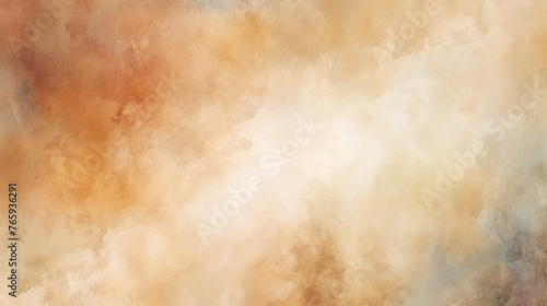 Ethereal watercolor background with soft amber clouds in motion