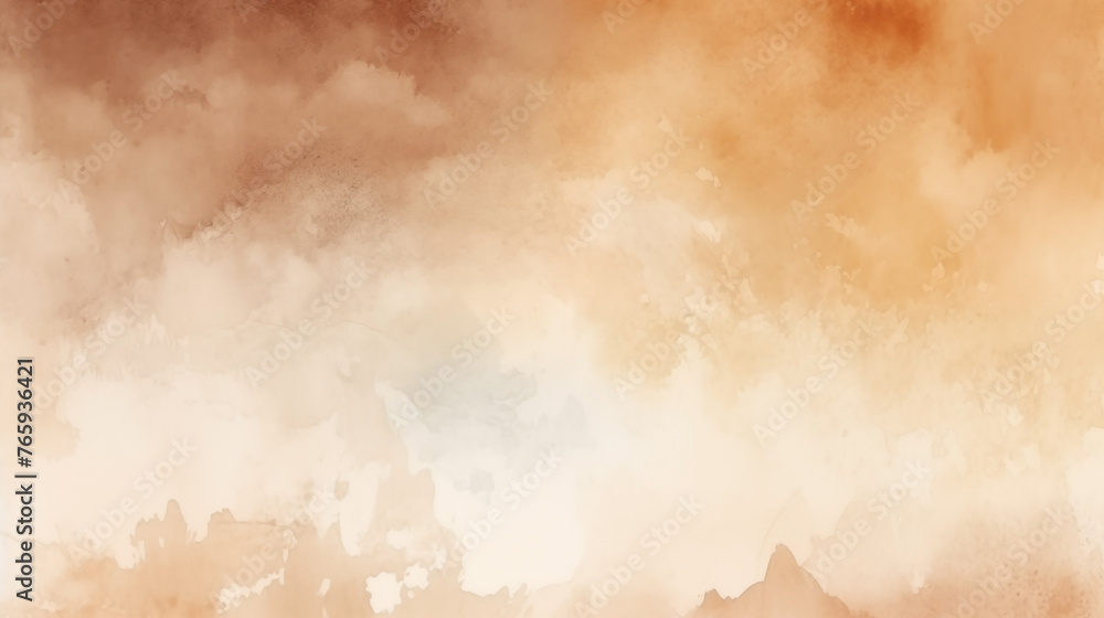 Obraz premium Warm sepia tones dominate this tranquil watercolor background