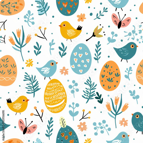 Easter concept seamless pattern