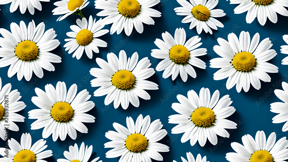 Daisy flowers on blue background Daisy flowers on blue background