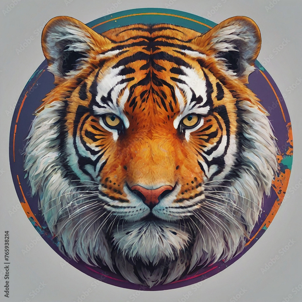 Naklejka premium Cartoon animal character tiger