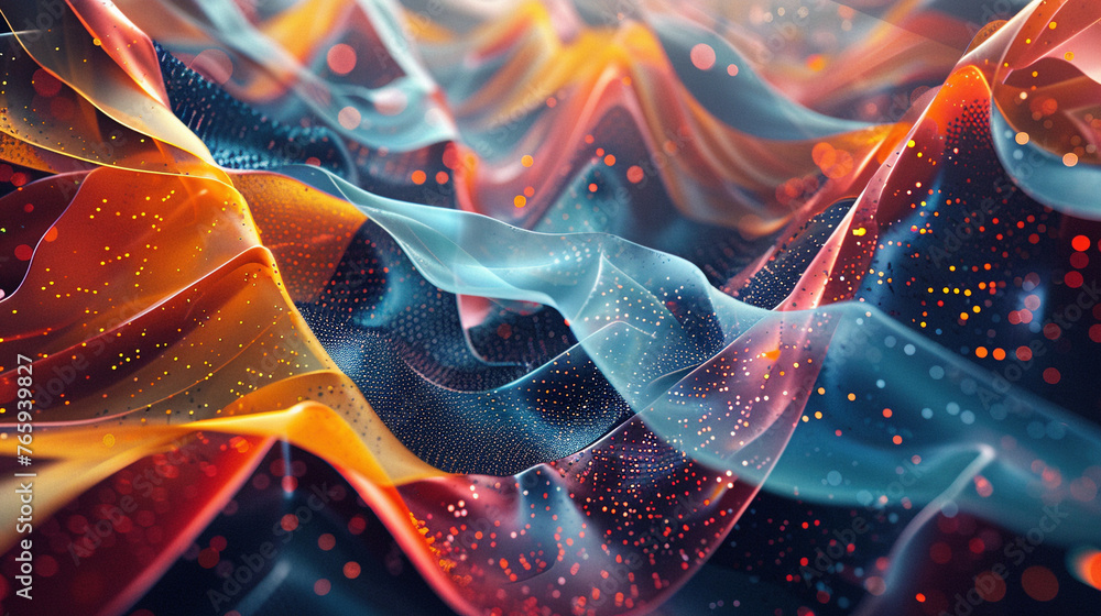Obraz premium Vibrant Digital Abstract Shapes and Forms