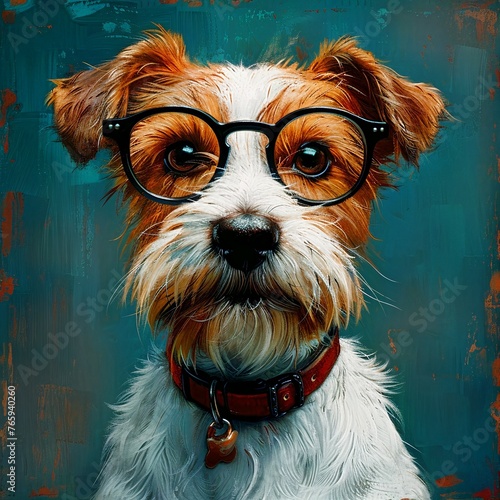 Curious Canine Scholar: A Jack Russell's Study Session