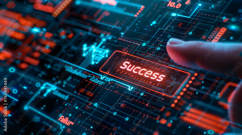 Glowing Ambition: A Futuristic Depiction of Success and Failure Glowing Ambition: A Futuristic Depiction of Success and Failure