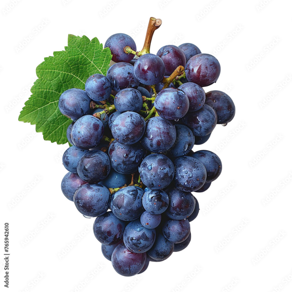 grape portrait isolated on transparent background, generative ai grape portrait isolated on transparent background, generative ai