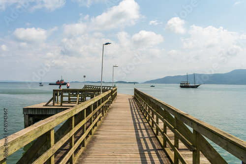 A view of the Babitonga bay near the historic center of Sao Francisco do Sul, oldest city of Santa Catarina - South of Brazil