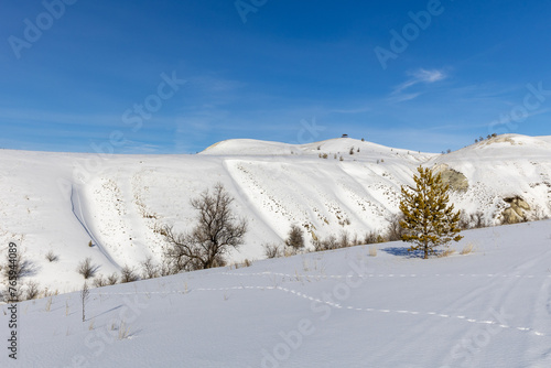 Russia. Ulyanovsk. Winter landscapes in the Sengileevsky Mountains National Park.
