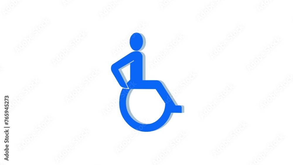 3d international symbol of access logo icon loopable rotated blue color animation on white background 3d international symbol of access logo icon loopable rotated blue color animation on white background
