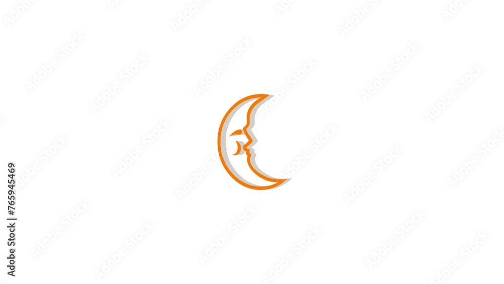 3d moon logo icon loopable rotated brown color animation on white background 3d moon logo icon loopable rotated brown color animation on white background