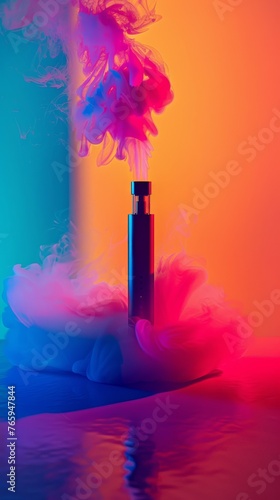 Abstract vape, electronic cigarette with smoke