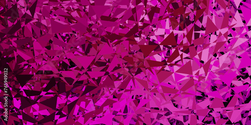 Dark pink vector background with triangles.