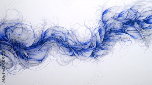 Abstract illustration of a flowing blue pattern on a white background © EAStevens