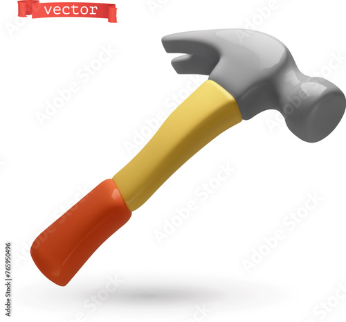 Claw hammer 3d vector icon © Natis
