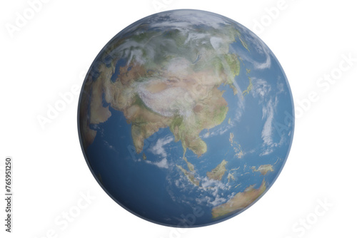 Earth on transparent background_ Asia