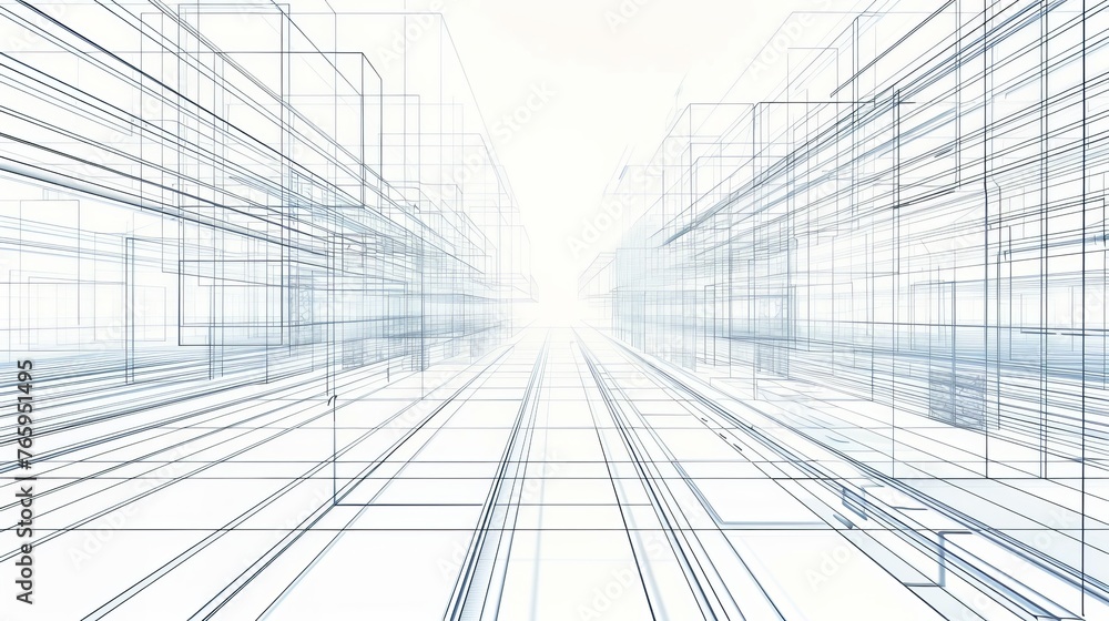 A technology wireframe landscape presented as a vector perspective grid, depicting a digital space on a white background, illustrating the structure and framework of digital environments A technology wireframe landscape presented as a vector perspective grid, depicting a digital space on a white background, illustrating the structure and framework of digital environments