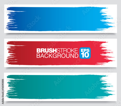 set of color vector brushstroke backgrounds, vector illustration