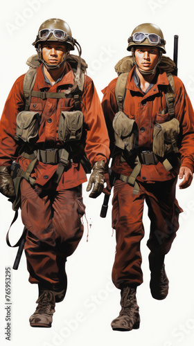Military Paratroopers in Gear