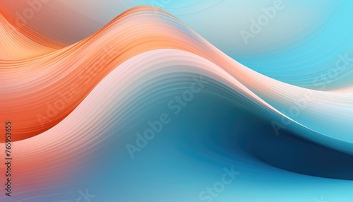 A blue and orange wave with a blue background