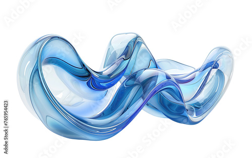 3d glass of abstract shape in the form of a wave isolated on white or transparent background
