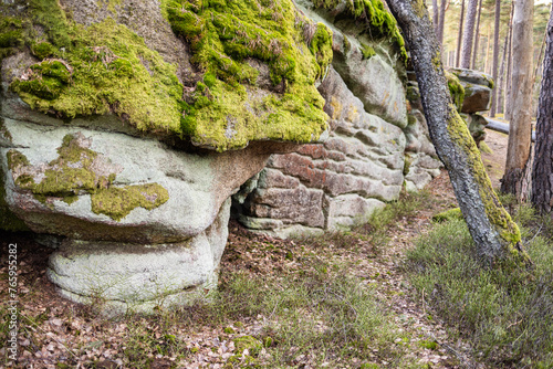 Old rocks covered with moss - Czech Canada, Czechia